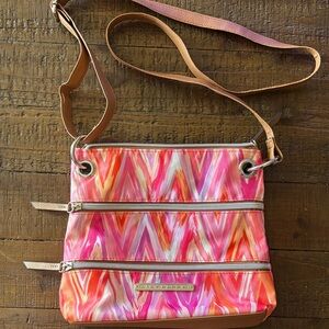 Lily Bloom Pink and Orange Zigzag Crossbody Bag